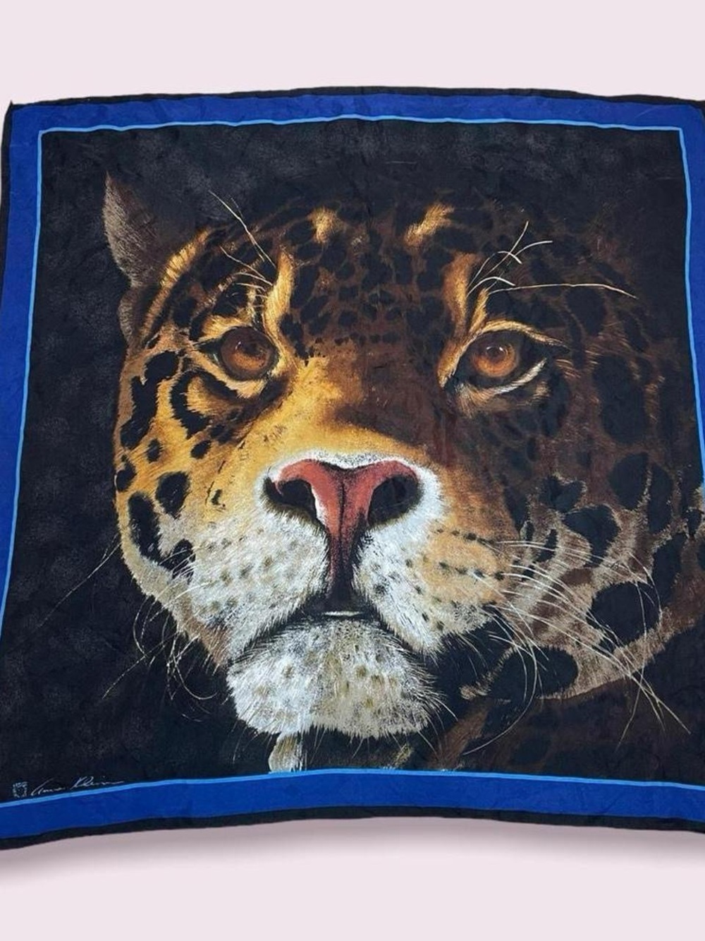 70s anne klein tiger silk scarf